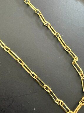 Stainless Steel Gold Plated 18 inch Paperclip Chain Necklace 2.5mm Lobster Clasp